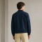 Custom Bomber Jacket in Navy Woven Fabric