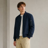 Custom Bomber Jacket in Navy Woven Fabric