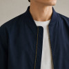 Custom Bomber Jacket in Navy Woven Fabric