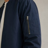 Custom Bomber Jacket in Navy Woven Fabric