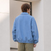 Custom Sweatshirt With Washed Blue Polo Collar