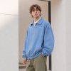 Custom Sweatshirt With Washed Blue Polo Collar