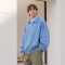 Custom Sweatshirt With Washed Blue Polo Collar