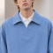 Custom Sweatshirt With Washed Blue Polo Collar