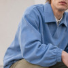 Custom Sweatshirt With Washed Blue Polo Collar