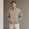 Custom Bomber Jacket in Stone Grey Woven Fabric