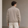 Custom Bomber Jacket in Stone Grey Woven Fabric