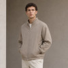 Custom Bomber Jacket in Stone Grey Woven Fabric