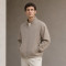 Custom Bomber Jacket in Stone Grey Woven Fabric