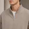 Custom Bomber Jacket in Stone Grey Woven Fabric