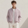 Custom Plaid Zip Jacket in Red Check Fabric