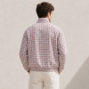 Custom Plaid Zip Jacket in Red Check Fabric
