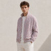 Custom Plaid Zip Jacket in Red Check Fabric