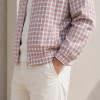 Custom Plaid Zip Jacket in Red Check Fabric