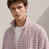 Custom Plaid Zip Jacket in Red Check Fabric
