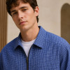 Custom Zip Up Jackets in Blue Plaid Fabric