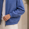 Custom Zip Up Jackets in Blue Plaid Fabric
