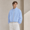 Custom Striped Wind Jacket in Light Blue