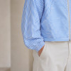 Custom Striped Wind Jacket in Light Blue