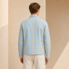 Custom Jacket in Light Blue Windowpane Check