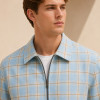 Custom Jacket in Light Blue Windowpane Check