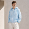 Custom Hooded Windbreaker Jacket in Light Blue