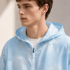 Custom Hooded Windbreaker Jacket in Light Blue