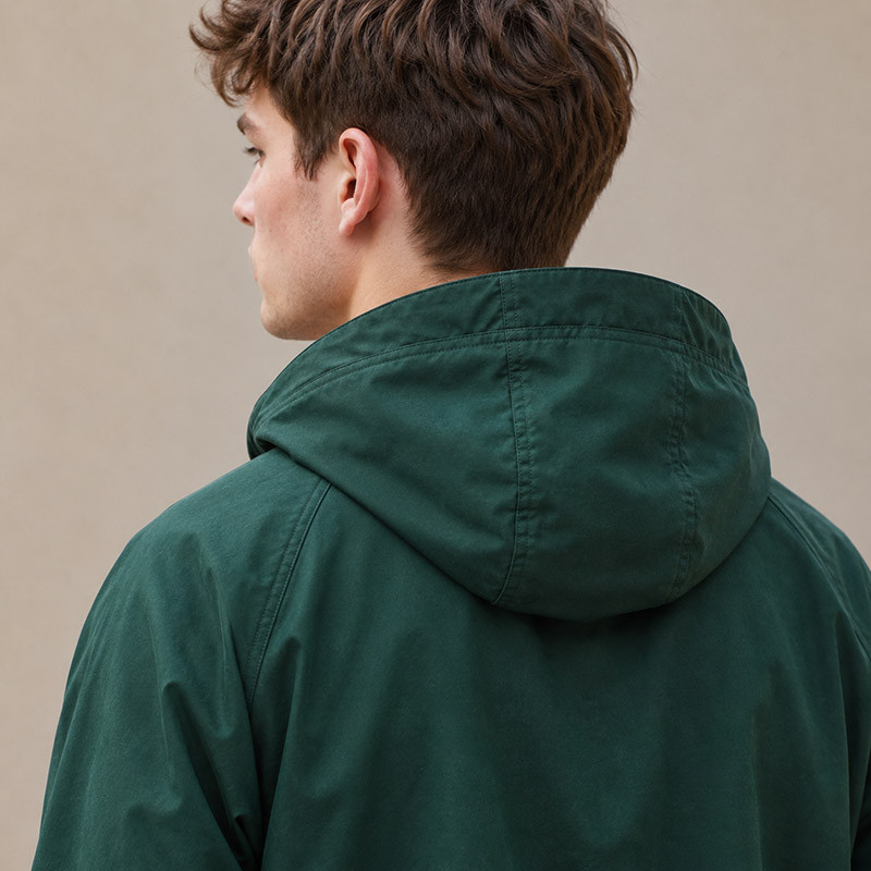Green retro jacket model display
