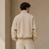 Custom Stand Collar Zip Jacket in Sand Beige