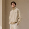 Custom Stand Collar Zip Jacket in Sand Beige