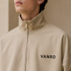 Custom Stand Collar Zip Jacket in Sand Beige