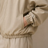 Custom Stand Collar Zip Jacket in Sand Beige