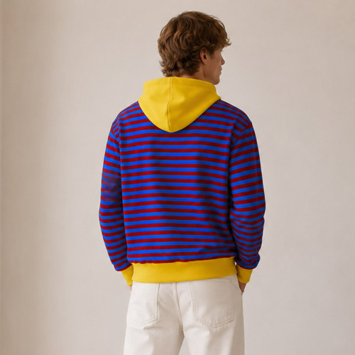Custom Zip Up Hoodies Manufacturer | Striped Colorblock