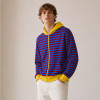 Custom Zip Up Hoodies Manufacturer | Striped Colorblock