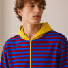 Custom Zip Up Hoodies Manufacturer | Striped Colorblock