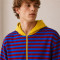 Custom Zip Up Hoodies Manufacturer | Striped Colorblock