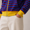 Custom Zip Up Hoodies Manufacturer | Striped Colorblock