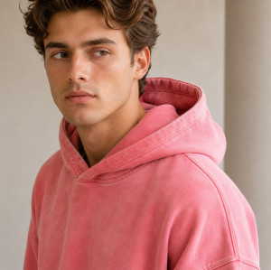 Custom Made Hoodies Manufacturer | Washed Pink Pullover