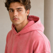 Custom Made Hoodies Manufacturer | Washed Pink Pullover