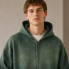 Custom Zip Up Hoodies Manufacturer | Washed Green
