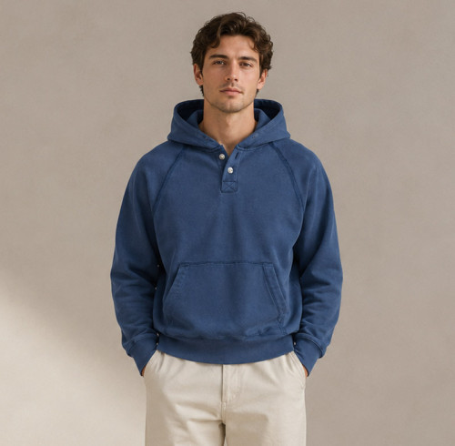 Custom Made Hoodies Manufacturer  Blue Pullover