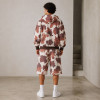 Custom Cow Print Zip Hoodie and Shorts Tracksuit Set