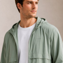 Custom Sage Green Nylon Hooded Tracksuit Set with Shorts