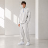 Custom Light Gray Quarter-Zip Fleece Tracksuit Set Minimalist
