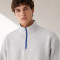 Custom Light Gray Quarter-Zip Fleece Tracksuit Set Minimalist