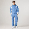 Custom Blue Color Block Nylon Hooded Tracksuit Set