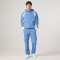 Custom Blue Color Block Nylon Hooded Tracksuit Set