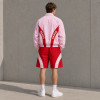 Custom Pink Red Color Block Polo Tracksuit Shorts Set