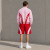 Custom Pink Red Color Block Polo Tracksuit Shorts Set