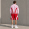 Custom Pink Red Color Block Polo Tracksuit Shorts Set